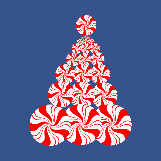 Christmas Candy Peppermint Tree by Art by Deborah Camp