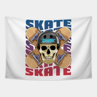 Skeleton Helmet Skateboarder Skateboard Decks Skater Skate Tapestry