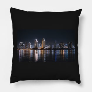 San Diego Skyline at Night Pillow