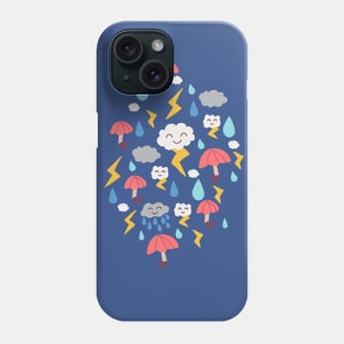 Cute Weather Clouds Umbrella Phone Case