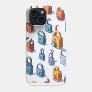 watercolor padlock pattern Phone Case