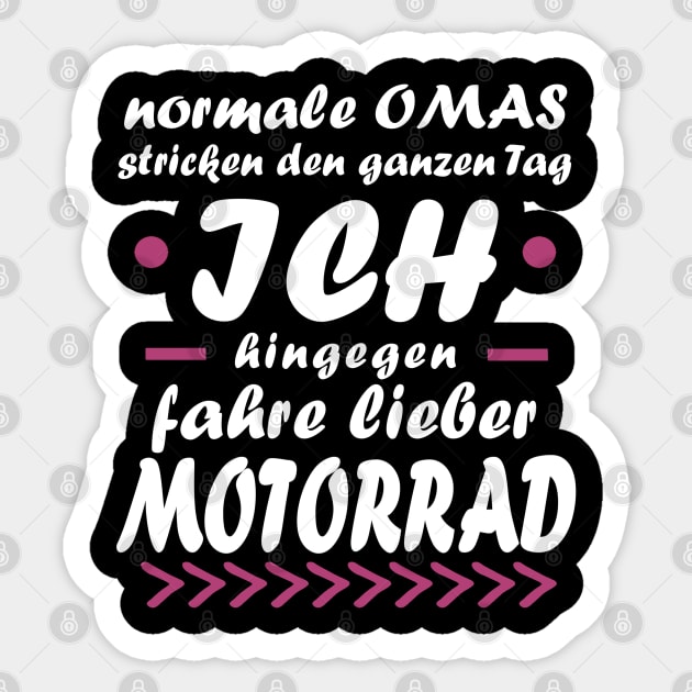 Motorrad Oma Rente Frau Biker Tour Spruch - Motorrad - Sticker