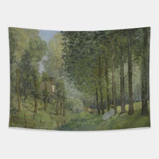 Rest along the Stream. Edge of the Wood by Alfred Sisley Tapestry