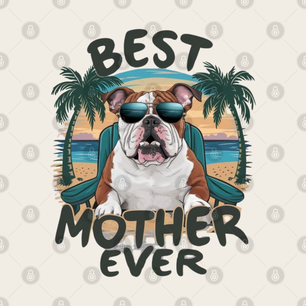 Bulldog  dogs and a mom funny by Oasis Designs