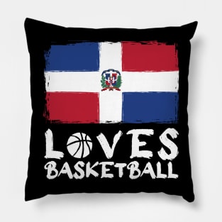 Dominican Republic Loves Basketball Pillow