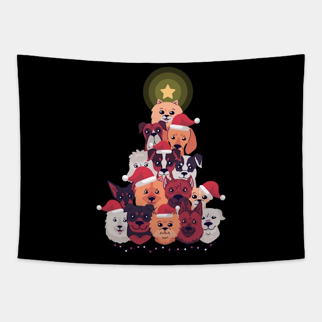 Dogs in Christmas tree xmas gift Tapestry by Midoart