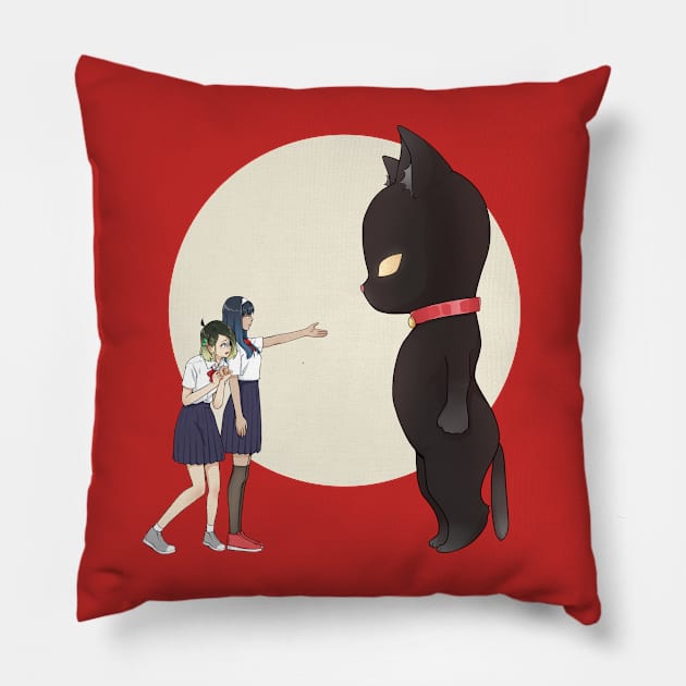 Hi Mr. Blackcat Pillow by jolienwow