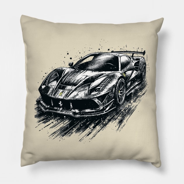 Ferrari F8 Pillow by Vehicles-Art