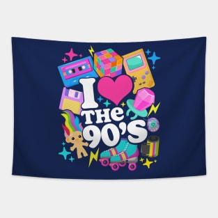 I Love The 90's Retro 90s Costume Tapestry