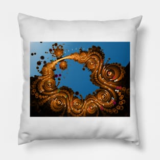 Swirling Golden Coins Pillow