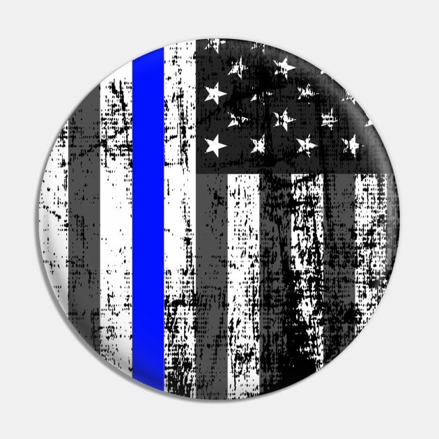 US Thin Blue Line Flag Pin by ArtedPool