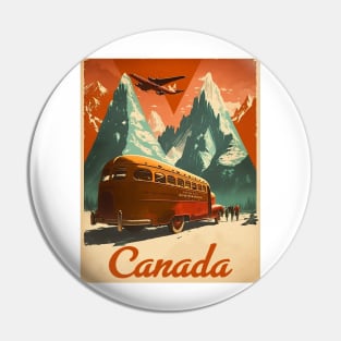 Canada Exploration Vintage Travel Art Poster Pin