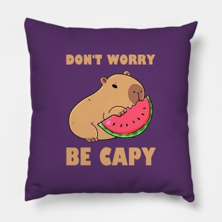 Don't Worry Be Capy - Capybara Pillow