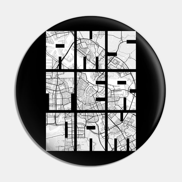 Amsterdam, Netherlands City Map Typography - Light Pin by deMAP Studio
