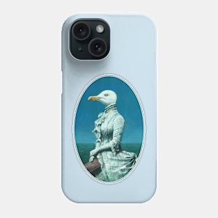 Victorian seagull Lady Oval Phone Case