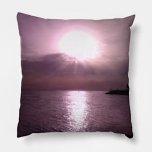 Sea and exploding sun Pillow