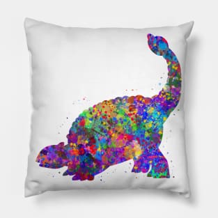 Ankylosaurus dinosaur watercolor Pillow