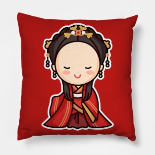 Cute Traditional Chinese Bride Character Pillow