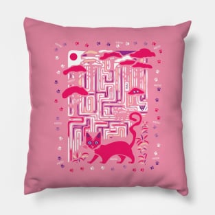 Lost kittens pink Pillow