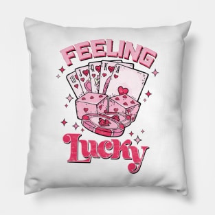 Feeling Lucky t-shirt, Valentine Pocket shirt, Valentine shirt, Vintage Valentine's Day retro, Trendy Valentine's Day Pillow