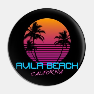 Avila Beach California Retro 80's Sunset Pin