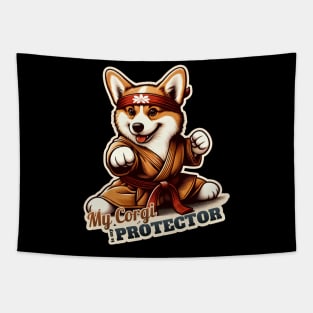 Corgi karate Tapestry