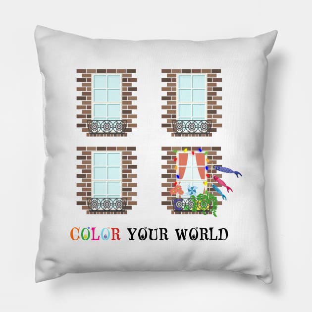 Color Your World Pillow by CuriousCurios