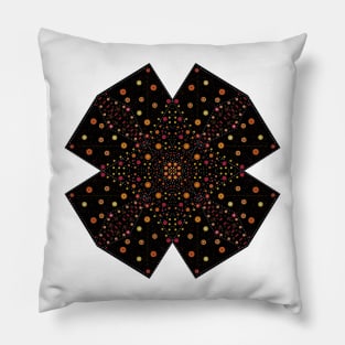 Symmetrical Mandala Yellow-Red-Orange Pillow