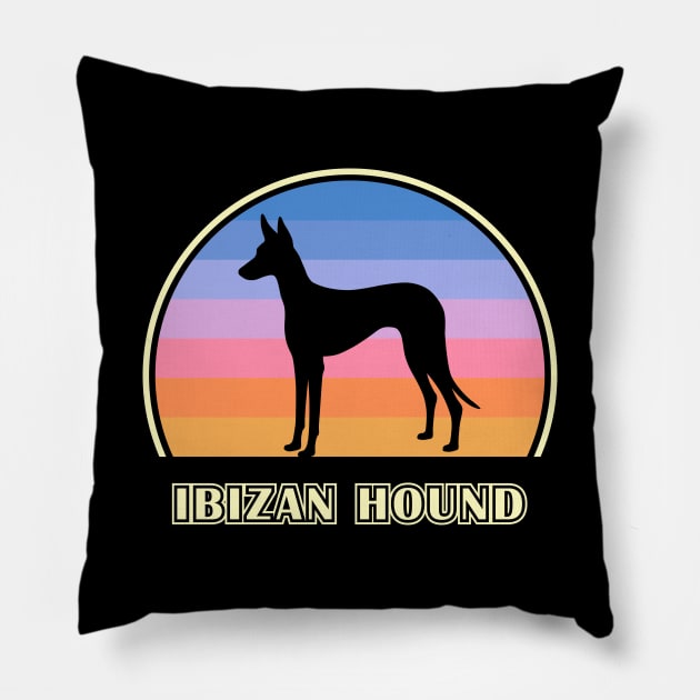 Ibizan Hound Vintage Sunset Dog Pillow by millersye