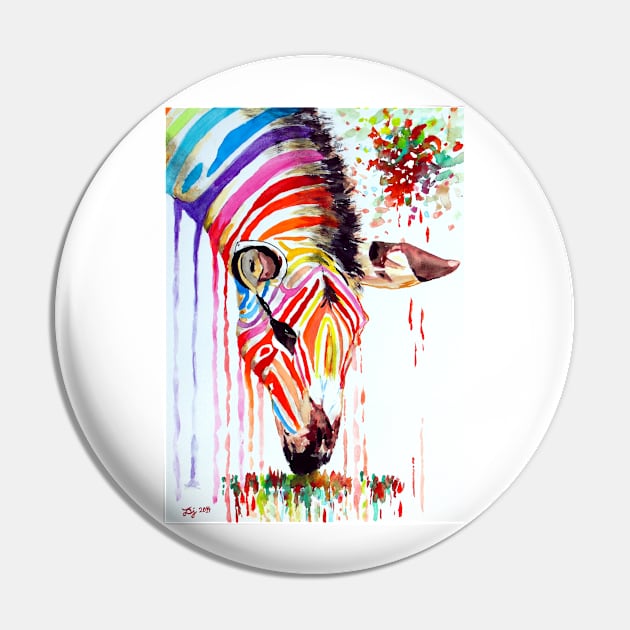 Rainbow Zebra Pin by danieljanda