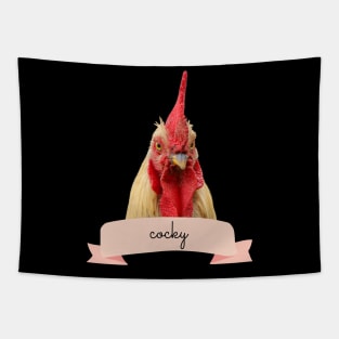 Angry Fowl Cocky Funny Rooster Chicken Lover Gift Tapestry