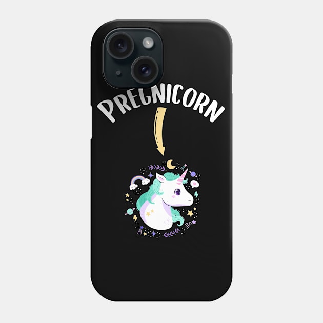 Pregnicorn Funny Unicorn Pregnancy Design Phone Case by TeeShirt_Expressive