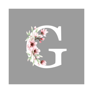 Letter G Monogram With Cherry Blossoms T-Shirt