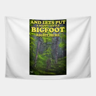 Happy Little Bigfoot Tapestry