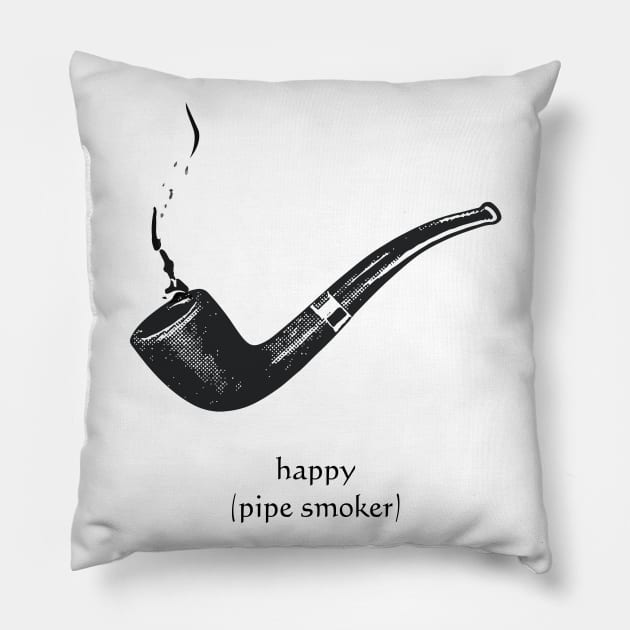 happy pipe smoker Pillow by Eugene and Jonnie Tee's