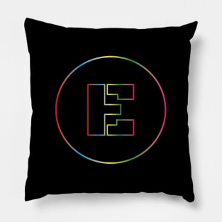 letter E colorful design Pillow