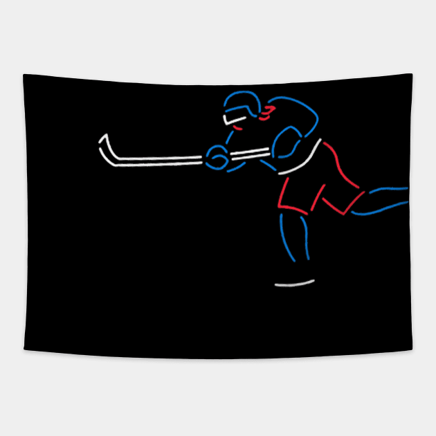 Mika Zibanejad Neon Mika Tapestry by stevenmsparks