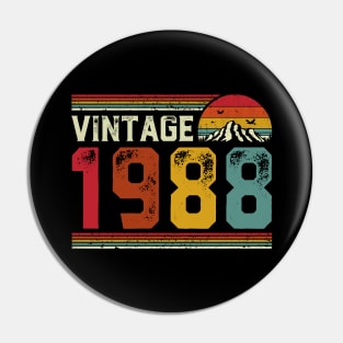 Vintage 1988 Birthday Gift Retro Style Pin