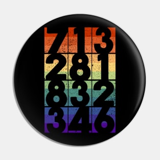 Houston Area Codes Gay Pride Flag Pin