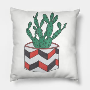 Colorful prickly pear cactus Pillow
