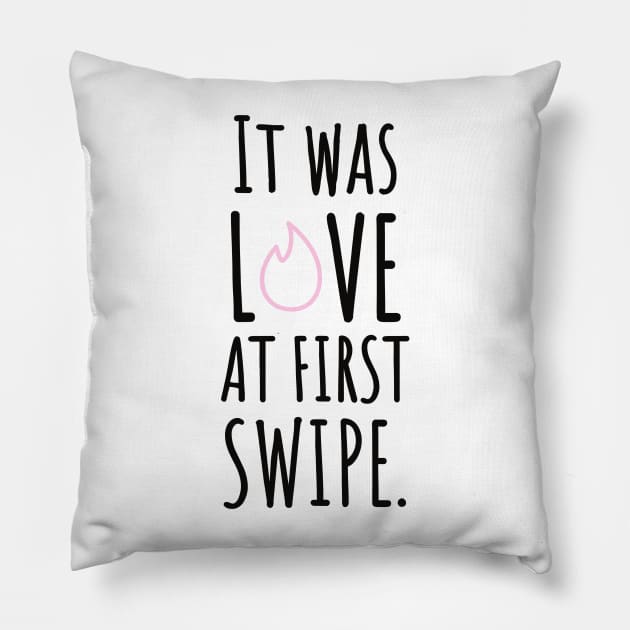 It was love at first swipe wedding invitations funny Pillow by Tropical Blood