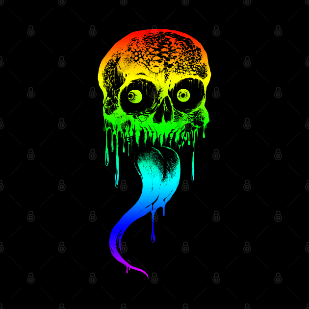 Licking Rainbow Skull by wildsidecomix