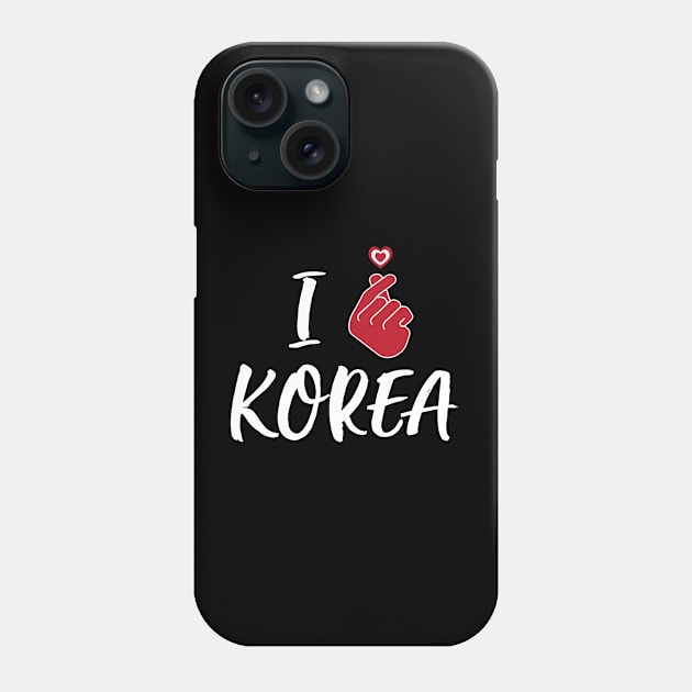 I Love Korea ( White Color Font ) Phone Case by Sassify