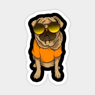 Cool 90s Pug Wearing Sunglasses Magnet