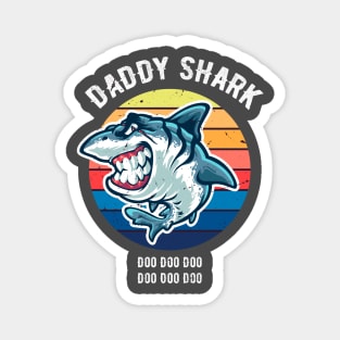 Daddy Shark Retro Vintage Fathers day Magnet