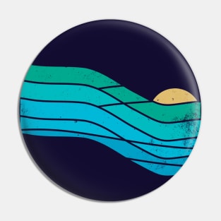 70s Sunset Ocean waves Pin