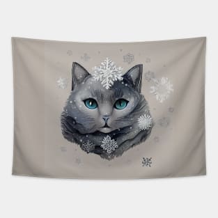 Snowflake Cat Tapestry