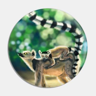 Ring Tailed Lemur Pin