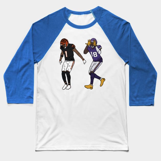 rattraptees Ja'Marr Chase and Justin Jefferson Griddy Baseball Tee