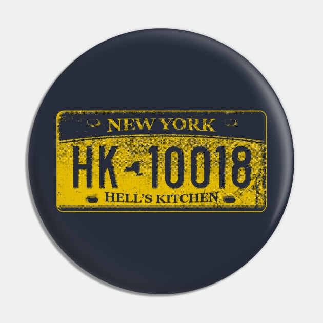 Hell's Kitchen Zip Code 10018 (New York License Plate) Pin by UselessRob